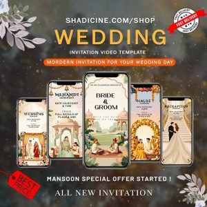 Bollywood Style Wedding Invitation SCB418