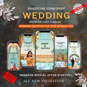 Bollywood Style Wedding Invitation SCB423