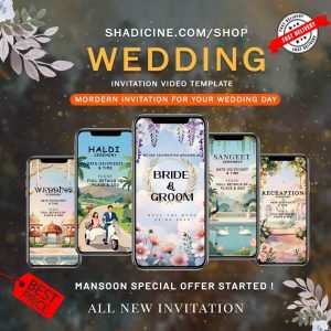 Bollywood Style Wedding Invitation SCB420